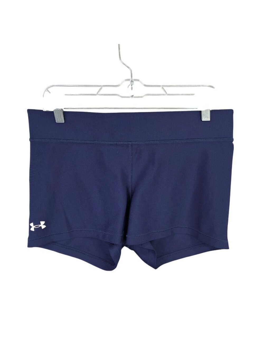 Womens Under Armour Navy Blue HeatGear Shorty Athletic Compression Shorts Size S